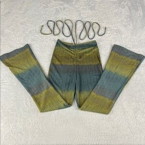 Fashion‎ Nova Flare Pants Womens Small Multicolor Ombre Ruched Tie